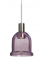 Besa Lighting 1XT-KIBAPL-LED-SN - Besa, Kiba Cord Pendant, Plum Bubble, Satin Nickel Finish, 1x3W LED