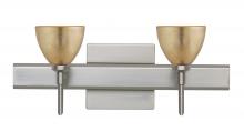 Besa Lighting 2SW-1758GF-SN-SQ - Besa Divi Wall With SQ Canopy 2SW Gold Foil Satin Nickel 2x40W G9