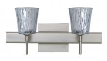 Besa Lighting 2SW-5125SF-SN-SQ - Besa Wall With SQ Canopy Nico 4 Satin Nickel Stone Silver Foil 2x40W G9