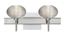 Besa Lighting 2SW-5612GL-LED-CR-SQ - Besa Wall With SQ Canopy Lasso Chrome Glitter 2x5W LED