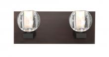 Besa Lighting 2WF-BOCABB-LED-BR - Besa, Boca Vanity, Clear Bubble, Bronze Finish, 2x5W LED