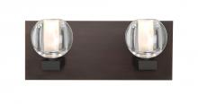 Besa Lighting 2WF-BOCACL-BR - Besa, Boca Vanity, Clear, Bronze Finish, 2x40W Halogen