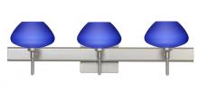 Besa Lighting 3SW-541087-SN-SQ - Besa Wall With SQ Canopy Peri Satin Nickel Blue Matte 3x40W G9