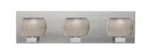 Besa Lighting 3WF-KENOSM-SN - Besa, Keno Vanity, Smoke Sand, Satin Nickel Finish, 3x60W Halogen