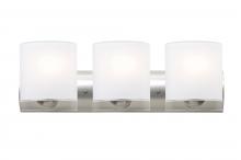 Besa Lighting 3WZ-CELTICCL-SN - Besa, Celtic Vanity, Opal Glossy/Clear, Satin Nickel Finish, 3x60W Medium Base