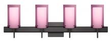 Besa Lighting 4SW-A44007-BR-SQ - Besa Pahu 4 Wall With SQ Canopy 4SW Transparent Amethyst/Opal Bronze 4x40W G9