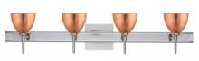 Besa Lighting 4SW-1758CF-CR-SQ - Besa Divi Wall With SQ Canopy 4SW Copper Foil Chrome 4x40W G9