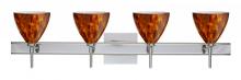 Besa Lighting 4SW-177918-CR-SQ - Besa Wall With SQ Canopy Mia Chrome Amber Cloud 4x40W G9