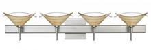 Besa Lighting 4SW-181305-SN-SQ - Besa Wall With SQ Canopy Hoppi Satin Nickel Mocha/Clear 4x40W G9