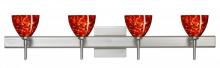 Besa Lighting 4SW-185841-SN-SQ - Besa Divi Wall With Sq Canopy 4SW Garnet Satin Nickel 4x40W G9