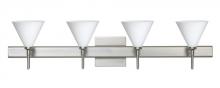 Besa Lighting 4SW-512107-SN-SQ - Besa Wall With Sq Canopy Kani Satin Nickel Opal Matte 4x40W G9