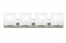 Besa Lighting 4WZ-CELTICCL-LED-SN - Besa, Celtic Vanity, Opal Glossy/Clear, Satin Nickel Finish, 4x9W LED