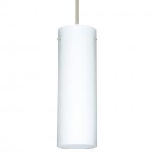 Besa Lighting XP-493007-LED-SN-L - Besa Copa Pendant, Opal Matte, Satin Nickel, 1x5W LED, 15Ft. Cord