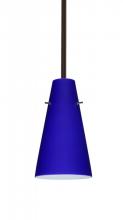 Besa Lighting 1TT-4124CM-BR - Besa Cierro Stem Pendant Bronze Cobalt Blue Matte 1x100W Medium Base