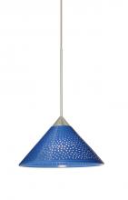 Besa Lighting 1XP-282484-SN - Besa Pendant Kona Satin Nickel Blue Starpoint 1x50W Halogen