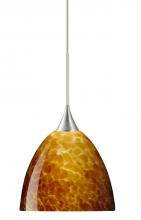 Besa Lighting 1XT-757018-LED-SN - BESA PENDANT SASHA SATIN NICKEL AMBER CLOUD 1X6W LED