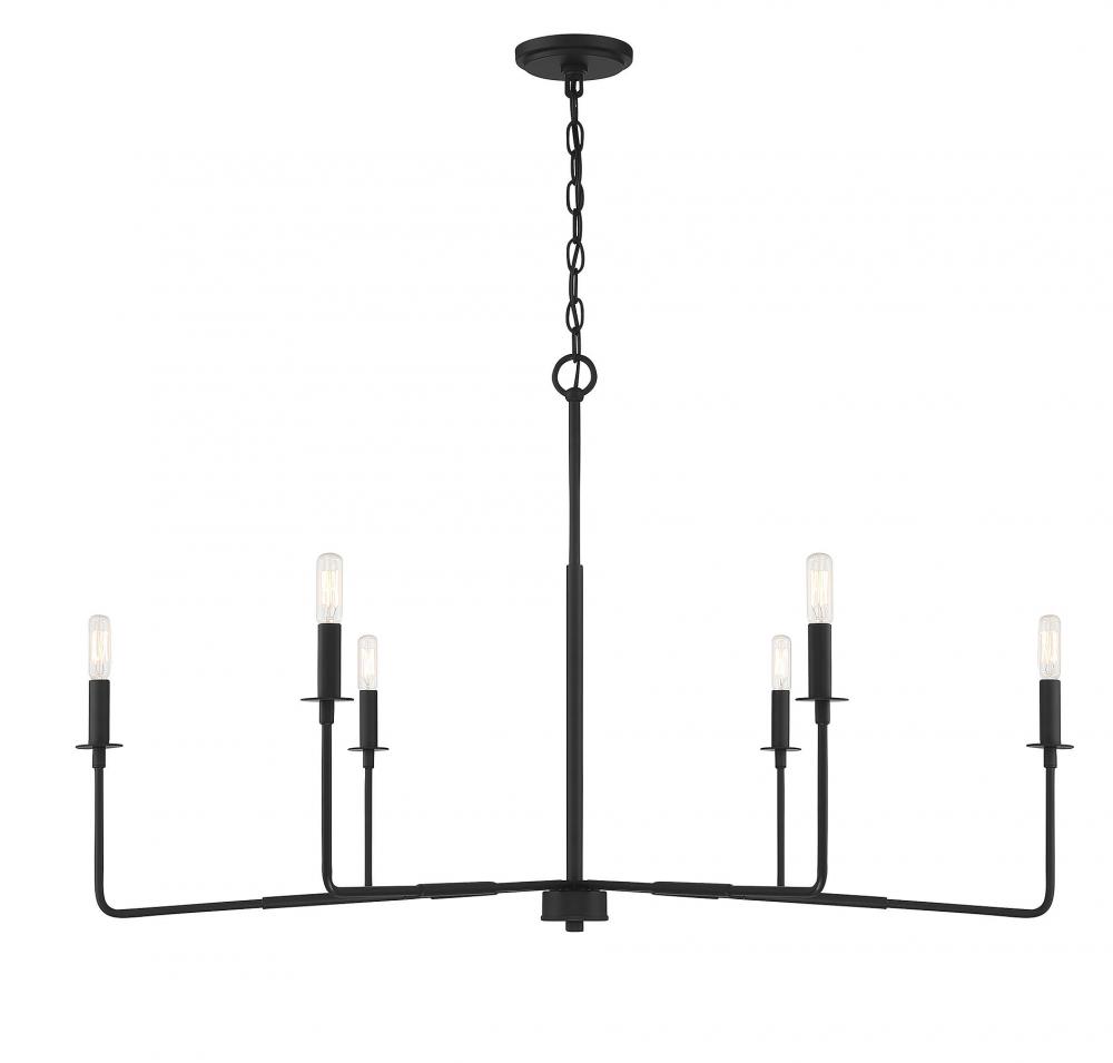 Salerno 6-Light Chandelier in 
Matte Black