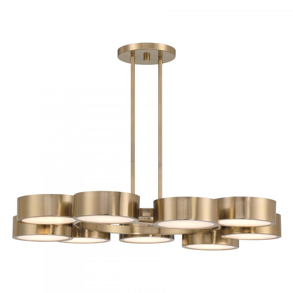 Talamanca 9-Light LED Chandelier in Noble Brass by Breegan Jane