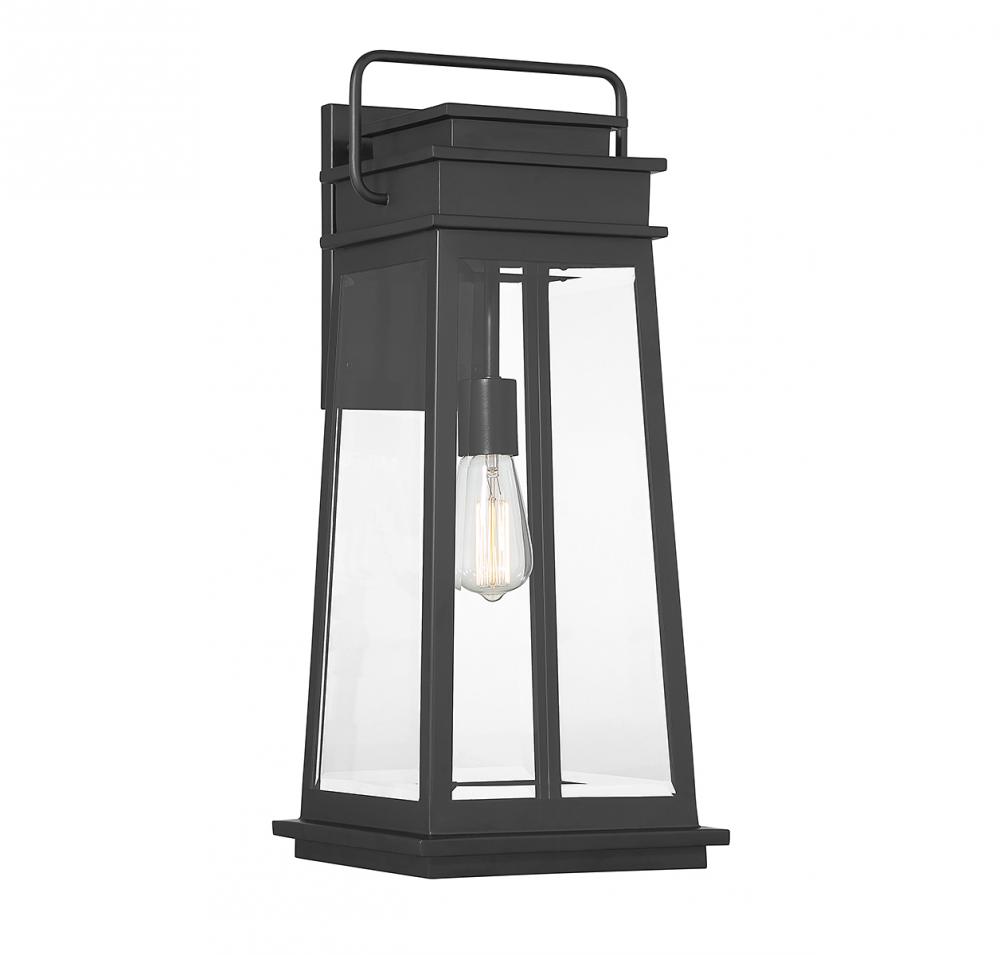 Boone 1-Light Outdoor Wall Lantern in Matte Black