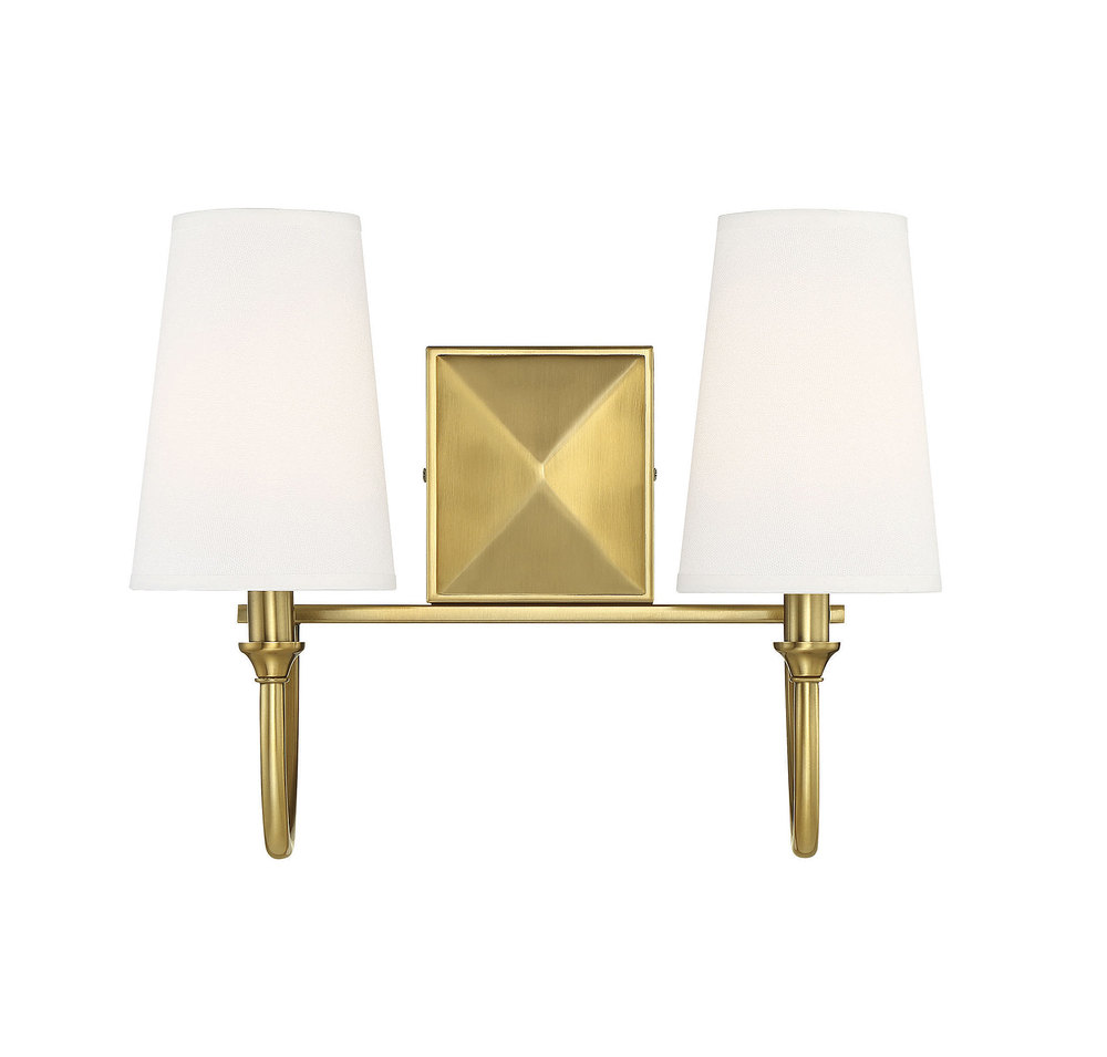 Cameron 2-Light Bathroom Vanity Light in Warm Brass