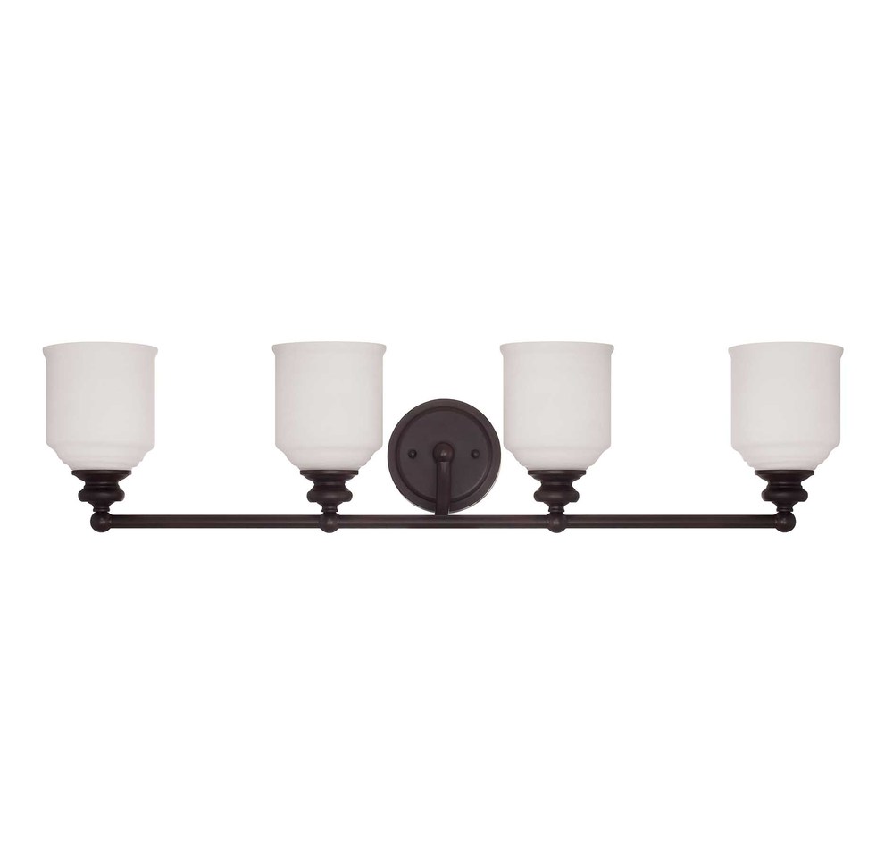 Melrose 4-Light Bathroom Vanity Light in English Bronze