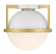 Savoy House 6-4602-1-142 - Carlysle 1-Light Ceiling Light in White with Warm Brass Accents