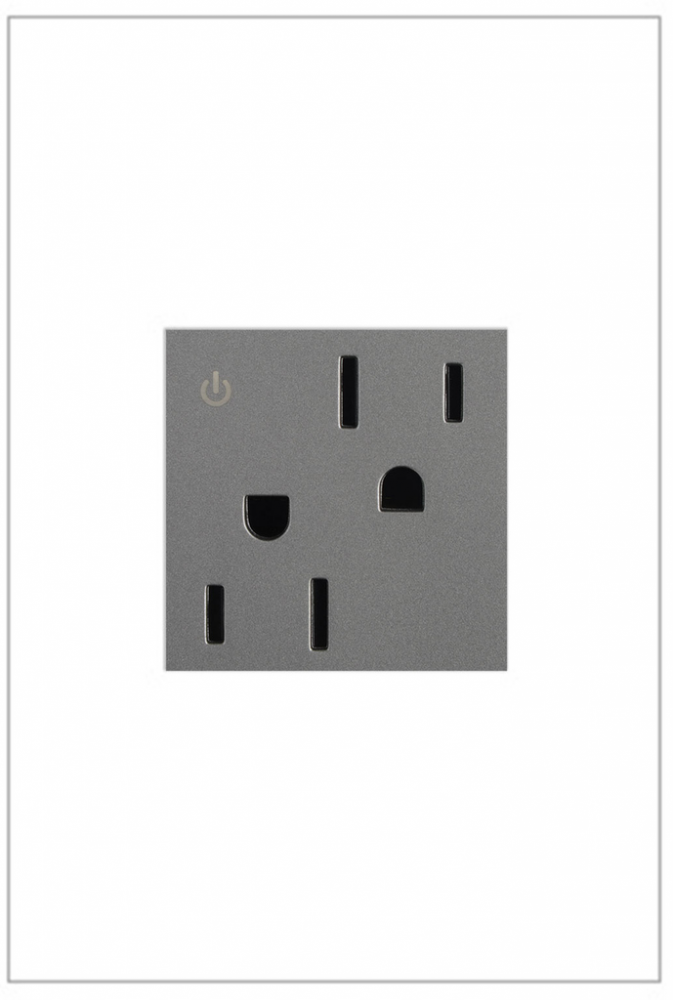 adorne? 15A Tamper-Resistant Dual-Controlled Outlet, Magnesium