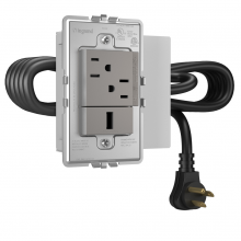 Legrand AD1-RU-M - Furniture Power, Outlet and USB Port, Magnesium