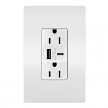Legrand R26USBAC6WCCV6 - radiant? 15A Tamper-Resistant Ultra-Fast USB Type A/C Outlet, White