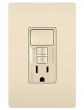 Legrand 1597SWTTRLACCD4 - radiant? Single Pole Switch with Tamper Resistant Self Test GFCI Outlet, Light Almond