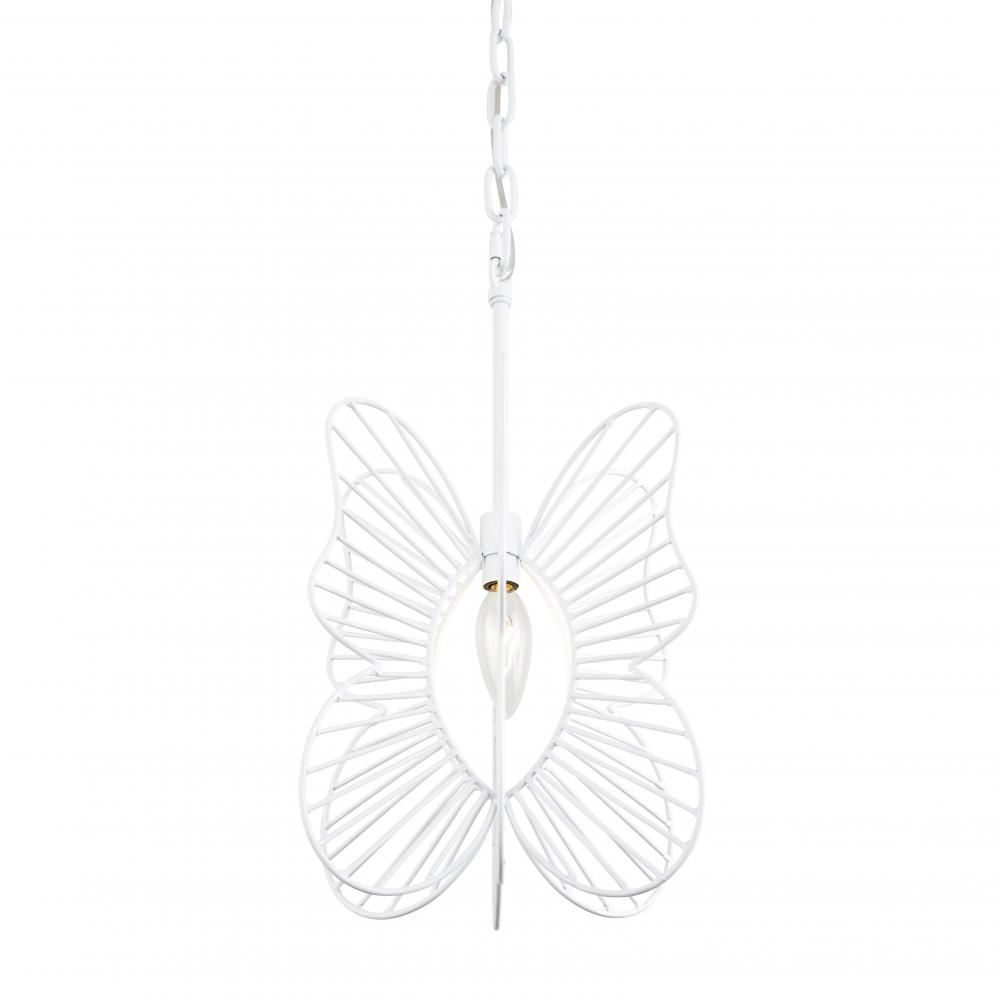 Monarch Butterfly 1-Lt Mini Pendant - White