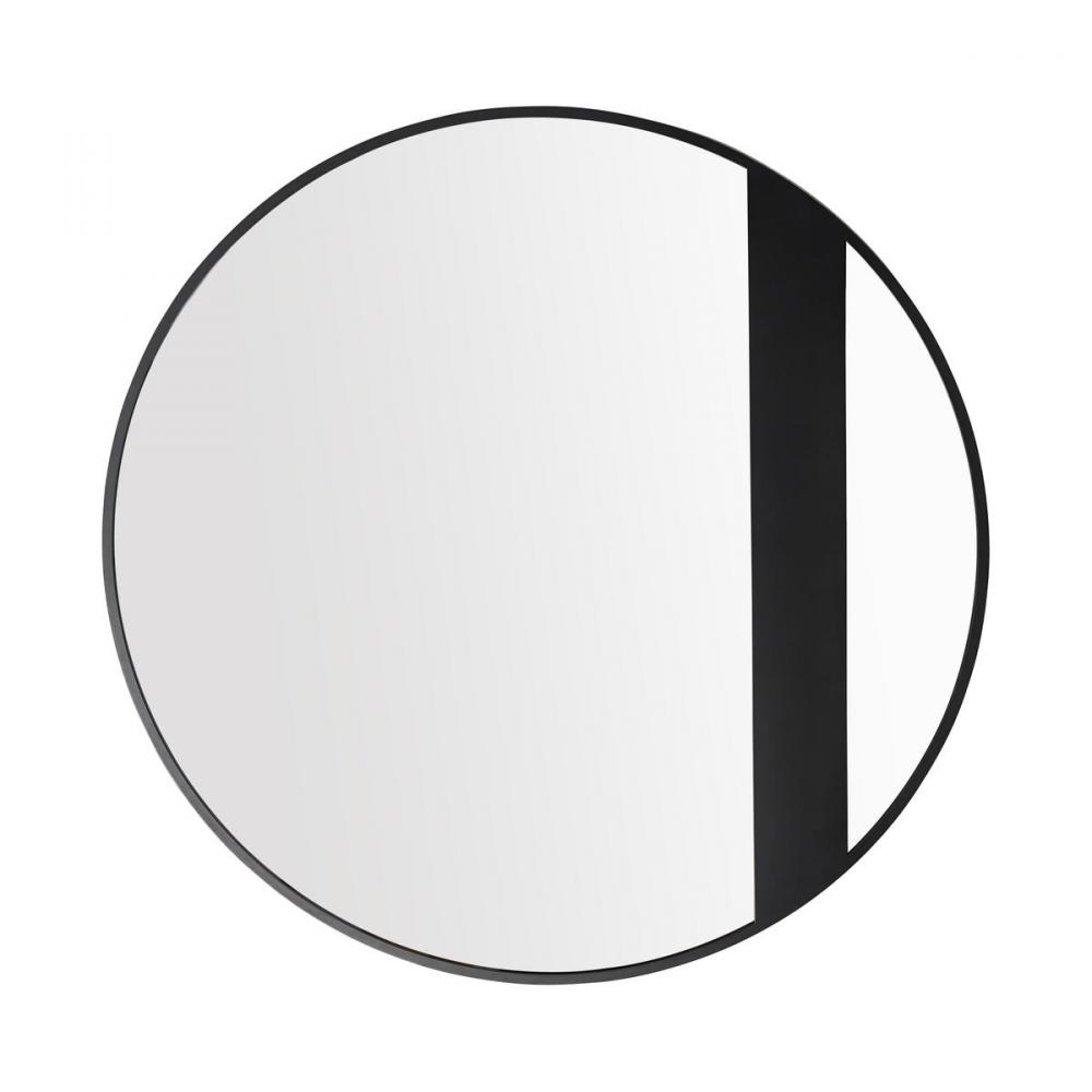 Cadet 30-in Round Accent Mirror in Black