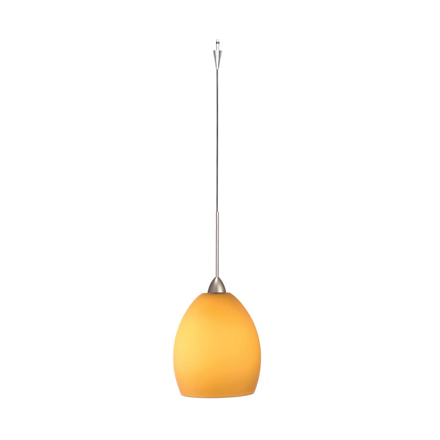Sarah LED 1 Light Quick Connect Pendant with Amber Cased Glass in Brushed Nickel