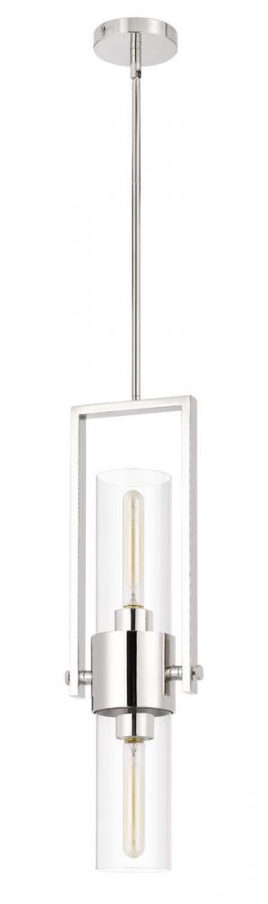 60W Redmond metal pendant with clear glass shade