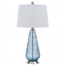 CAL Lighting BO-2997TB - 150W 3 way Mayfield glass table lamp with hardback taper drum fabric shade