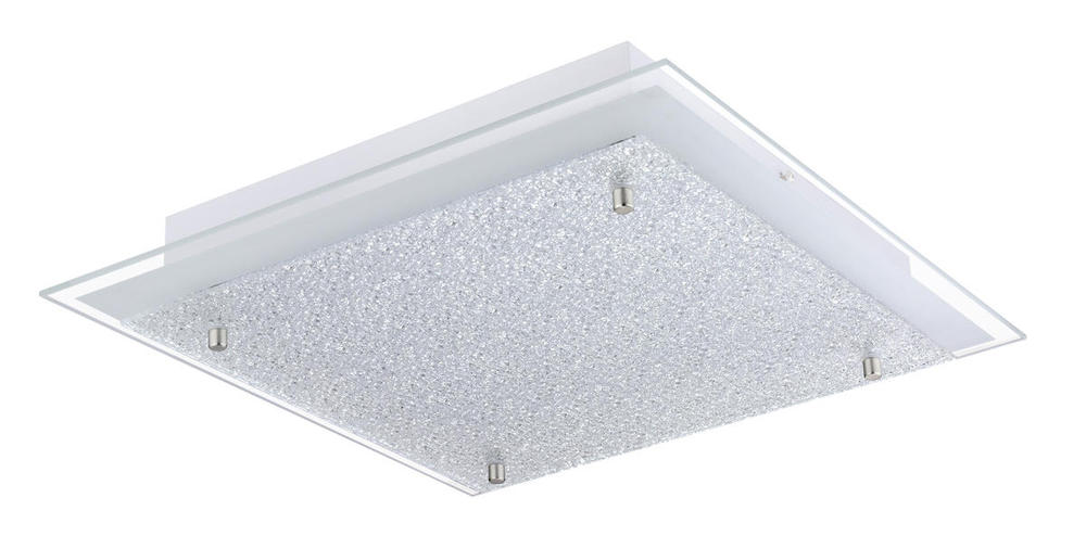 1x16W LED Ceiling Light w/ Matte Nickel Finish & White Structured Glass