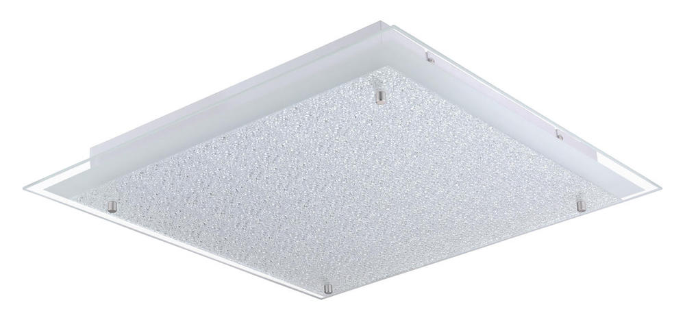 1x26.8W LED Ceiling Light w/ Matte Nickel Finish & White Structured Glass