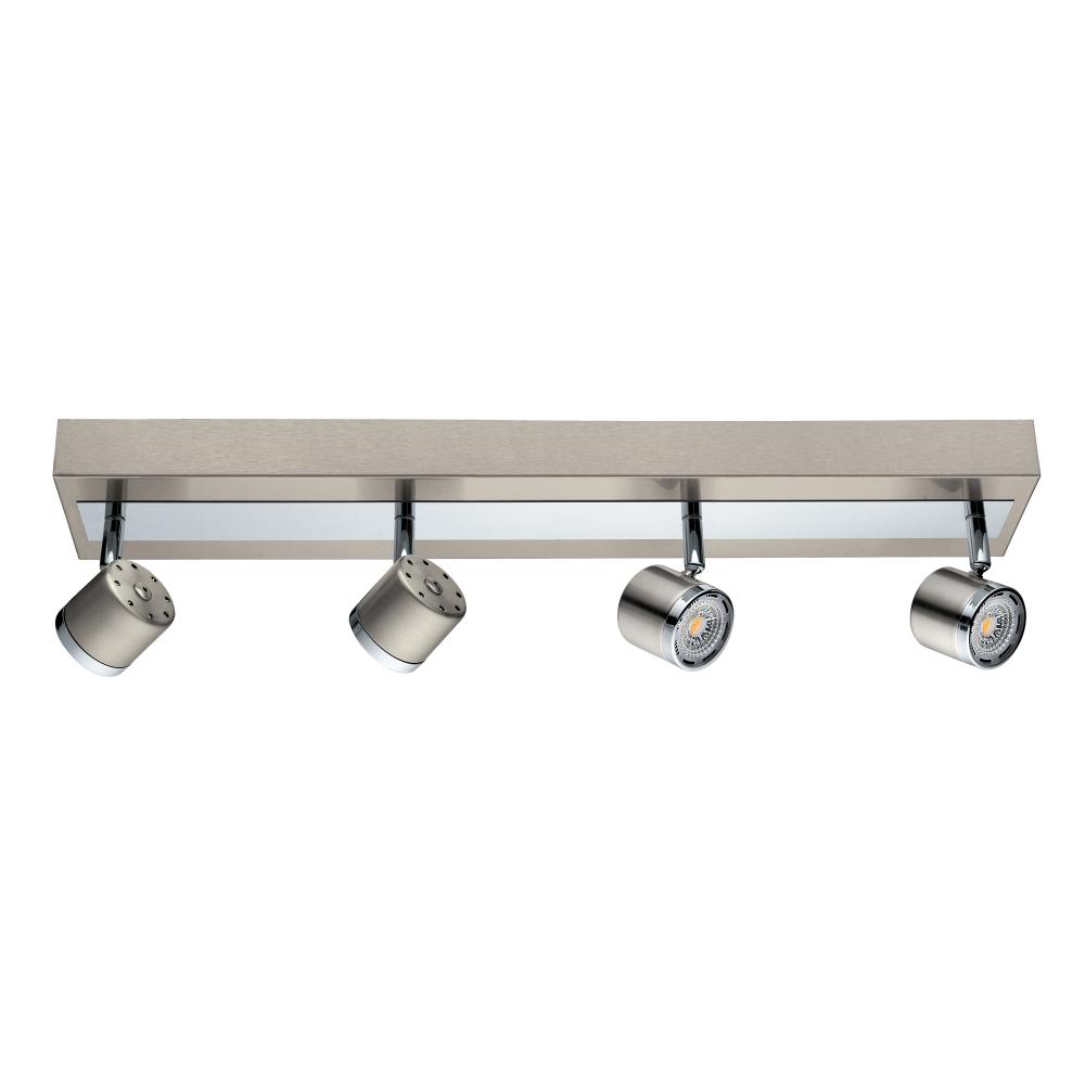 Pierino - 4 LT Integrated LED Fixed Track with Satin Nickel and Chrome Finish