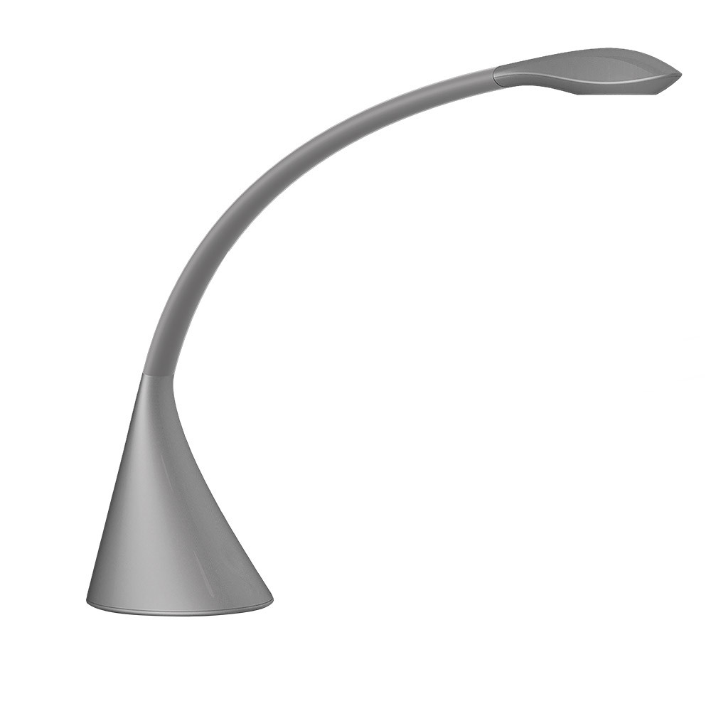 LED Desk Lamp w/ Metalic Grey Finish & USB Port