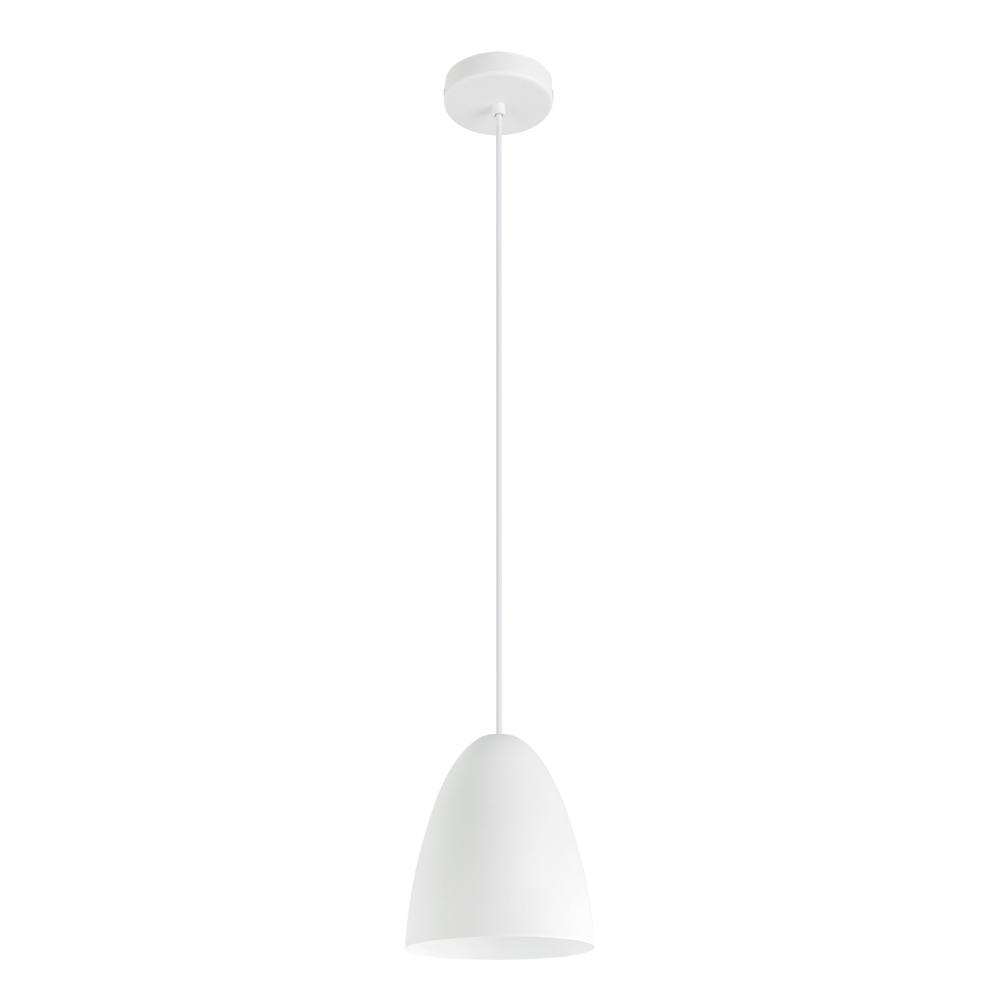 Sarabia - Single Light Pendant with a Structured White Exterior and Matte White Interior Metal Shade