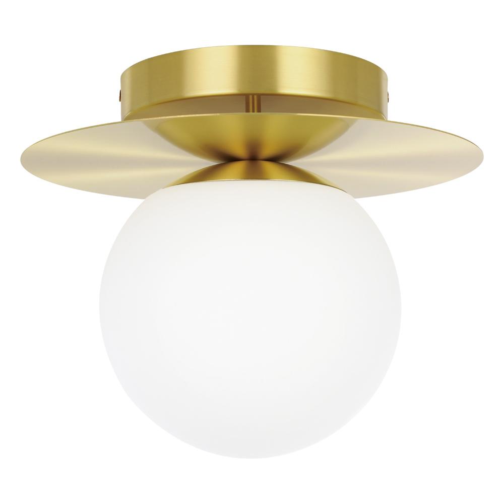 Arenales - 1 LT Ceiling Light With a Brushed Brass Finish and White Opal Glass Shade