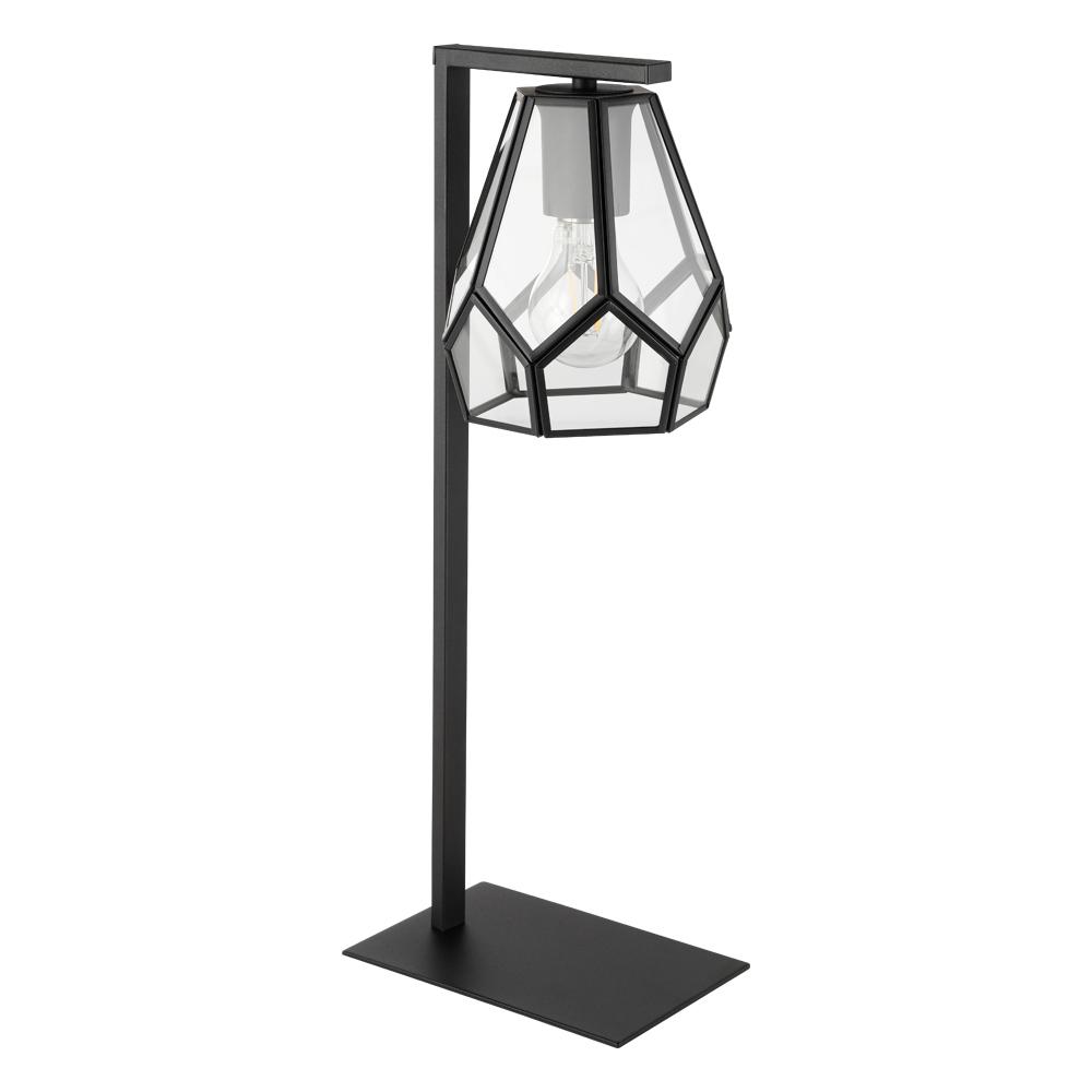 Mardyke - 1 LT Table Lamp with Structured Black Finish and Geometric Clear Glass Shade