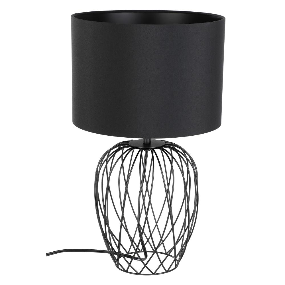 1 Lt Table Lamp With black Wire frame base and Black fabric shade 1-60W E26 Bulb
