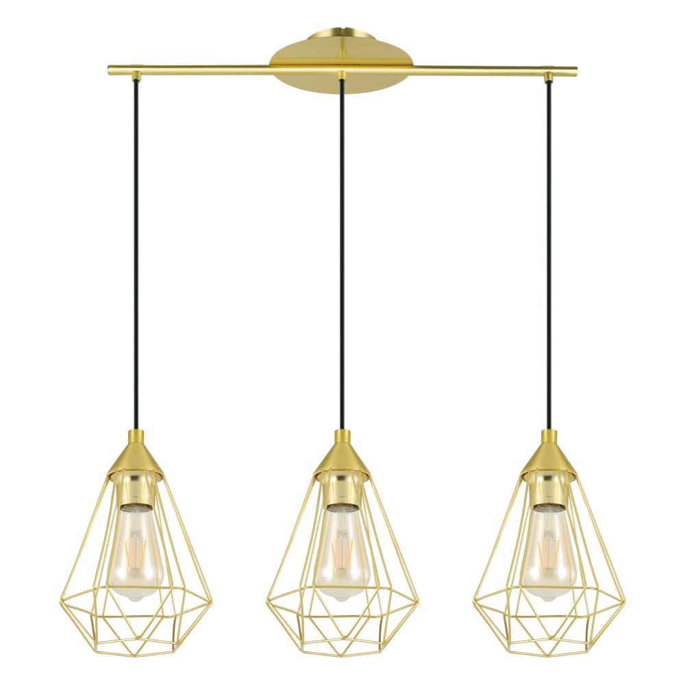 Tarbes - 3 LT Linear Pendant with Brushed Brass Finish with Black Accents 3-15W E26 LED Bulbs
