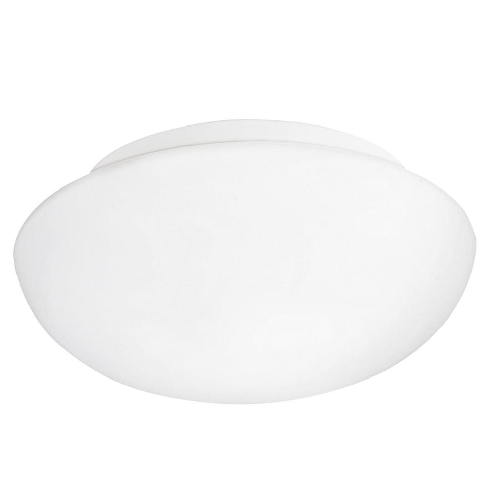 1x60W Ceiling Light w/ White Finish & White Glass