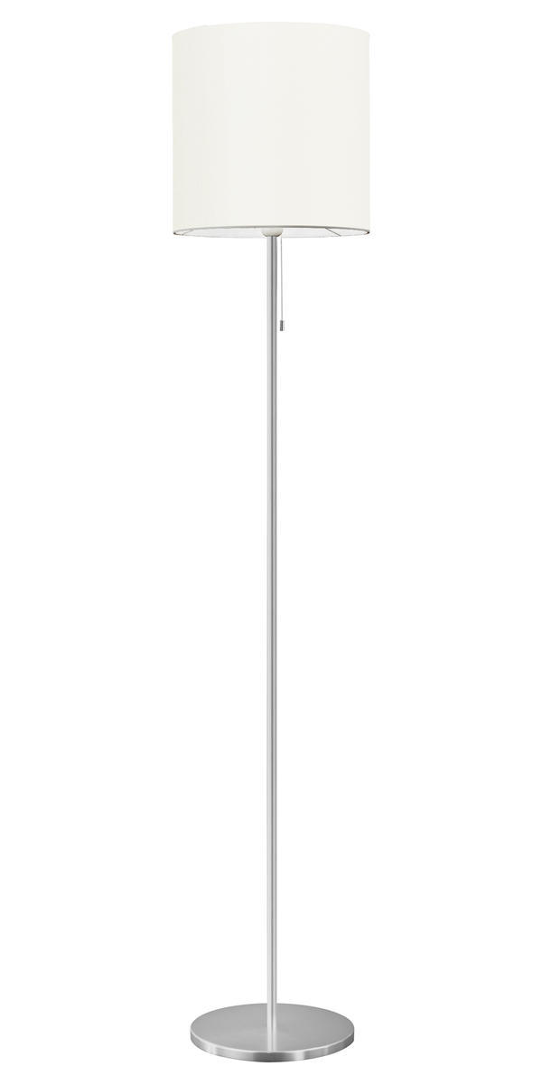 1x100W Floor Lamp w/ Aluminum Finish & Cream Fabric Shade
