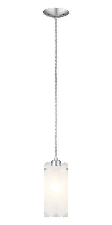 1x100W Mini Pendant w/ Matte Nickel Finish & Frosted Clear Glass