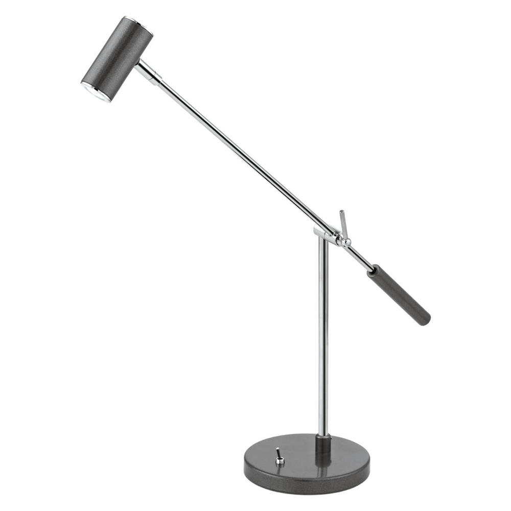 1x2.4W LED Table Lamp w/ Anthracite & Chrome Finish