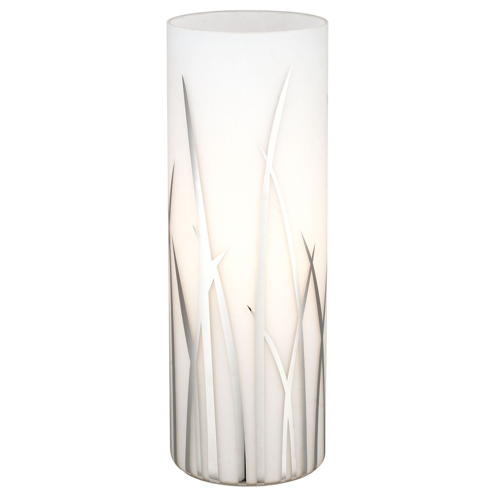 1x60W Table Lamp w/ Chrome Finish & White & Chrome Décor