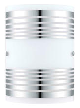 Eglo 200302A - 1X60W Wall Light w/ Chrome Finish & White Décor Glass